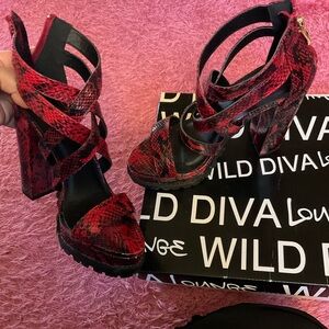 Sexy red snake heels